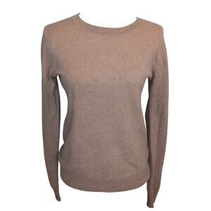 Tahari Beige 100% Cashmere Crewneck Sweater Size Small